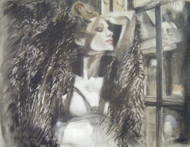Pausa di riflessione, olio su tela 45x65 cm