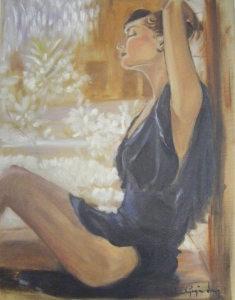 Pausa, olio su tela 35x45 cm