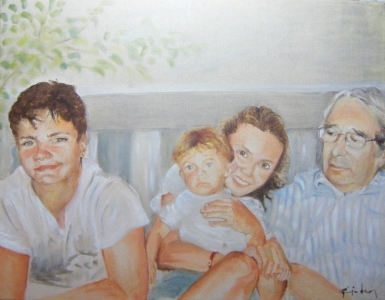Famiglia, olio su tela 35x45